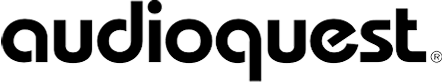 AudioQuest black wordmark logo on a white background