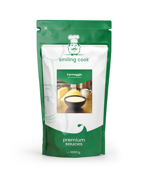 A bag of premium quality cheese sauce.