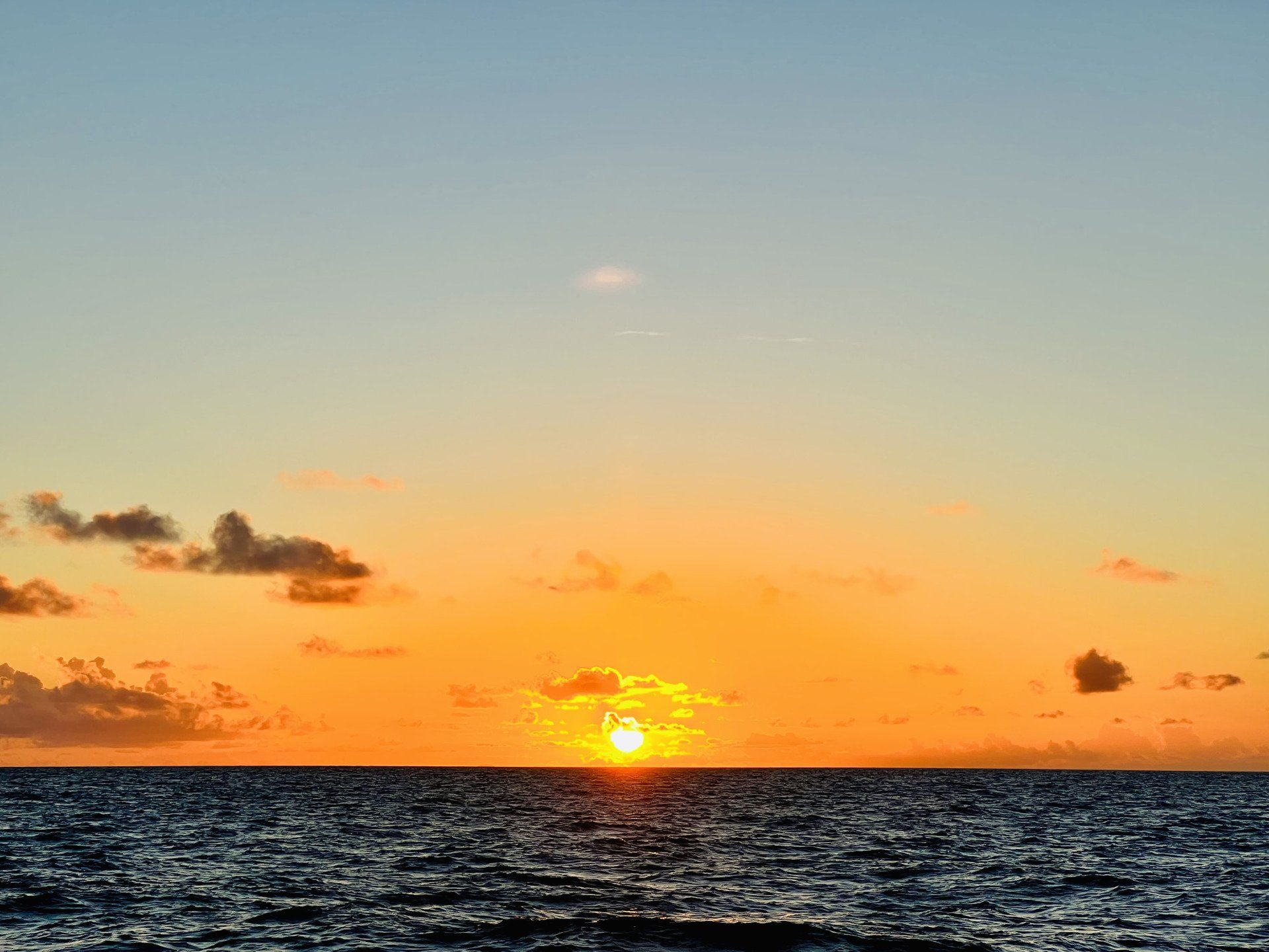 Sunset view in the ocean