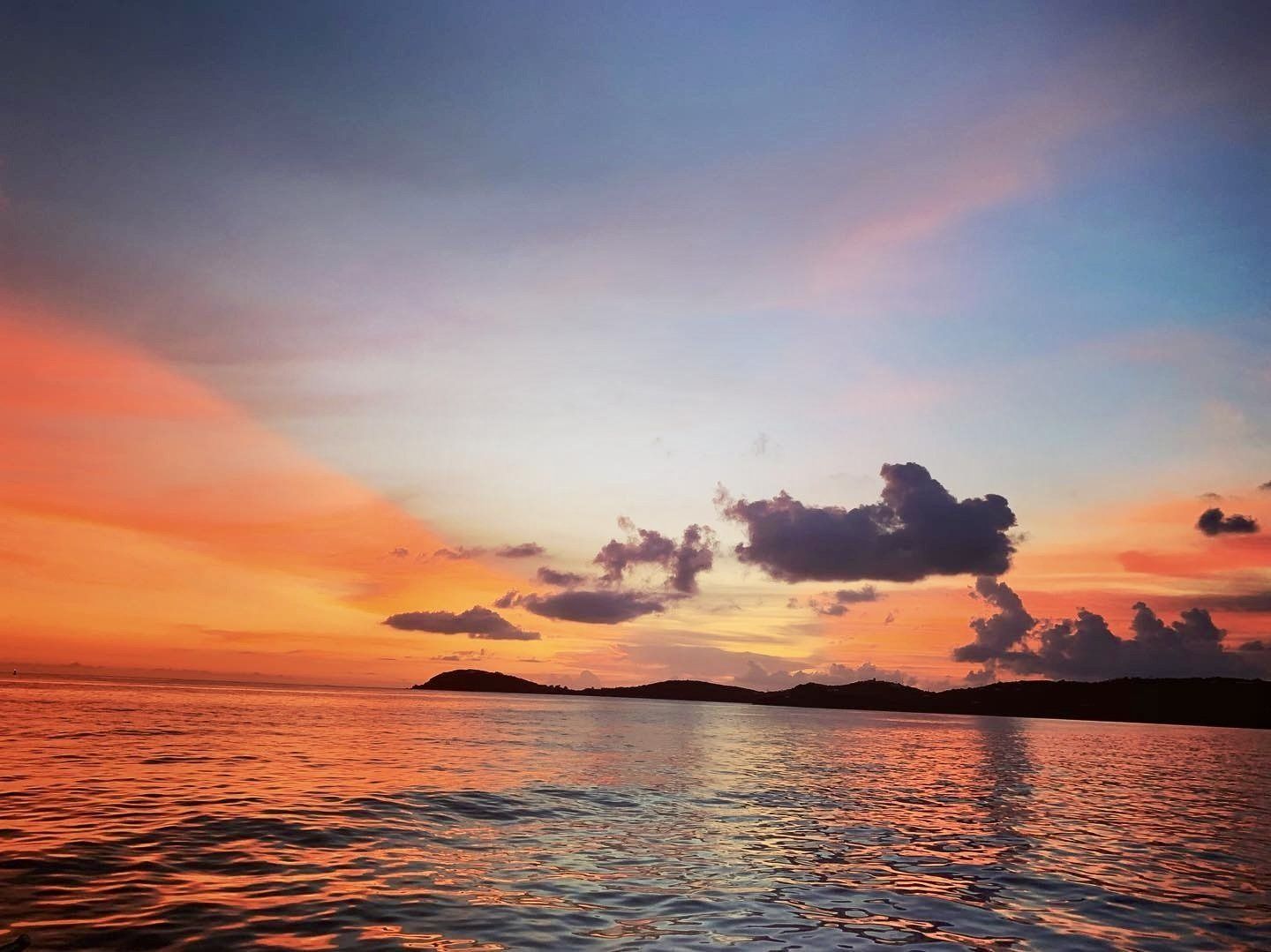 Sunset view with wavy ocean