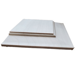 three white boards are stacked on top of each other on a white background .
