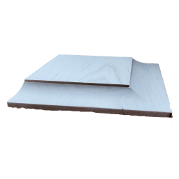 a stack of white tiles on top of each other on a white background .