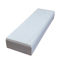 a white mattress is sitting on top of a white surface .