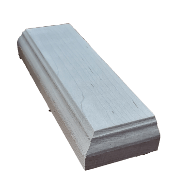 a white wooden block on a white background