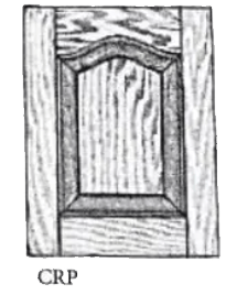 a black and white drawing of a wooden door with the word crp on it .