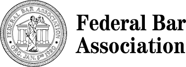 The logo for the federal bar association has a seal on it