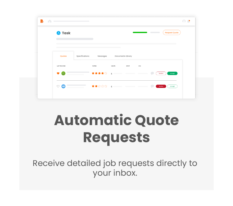 Home with Build Buddy Pro - Automatic quote requests.