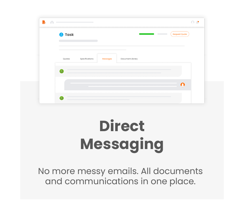 Home with Build Buddy Pro - Direct messaging.