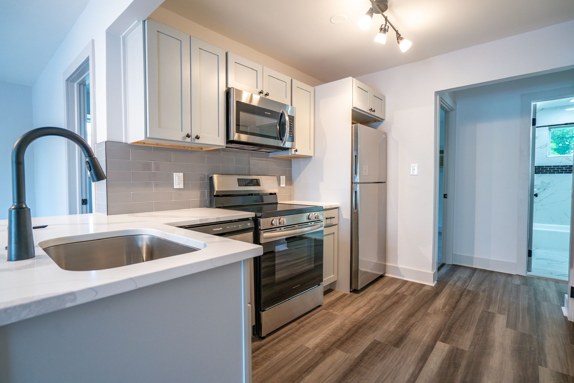 Photo of a kitchen with stainless steel appliances