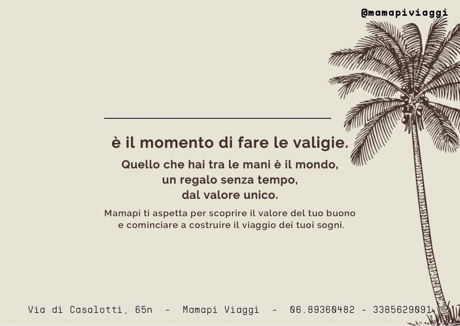 Pubblicità di viaggio con il testo 