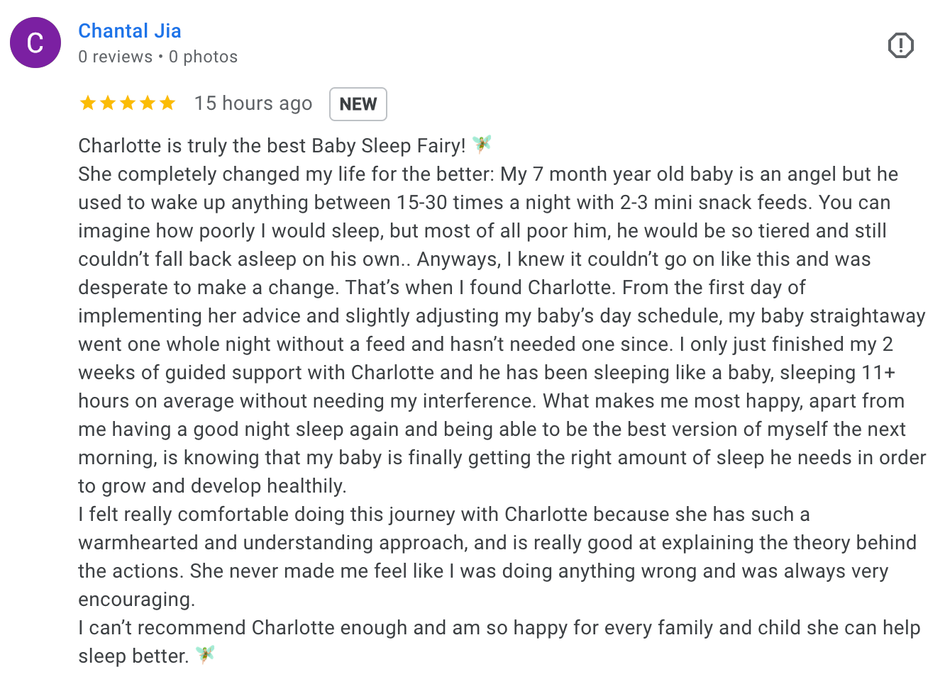 "Happy baby after sleep training – Parent testimonial for The Sleep Fairy, Zürich's trusted baby sleep consultant."