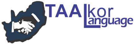 A logo for taakor language with a map of south africa