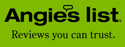 Angie's List logo on a lime green background with the tagline “Reviews you can trust.”