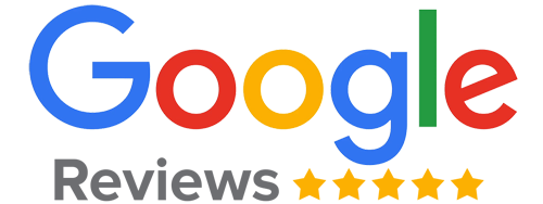 Google Reviews logo with four gold stars below the wordmark