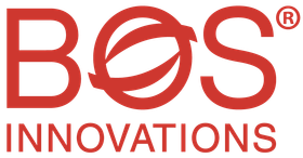 BOS Innovations logo in red with stylized “O” and the word “INNOVATIONS” below