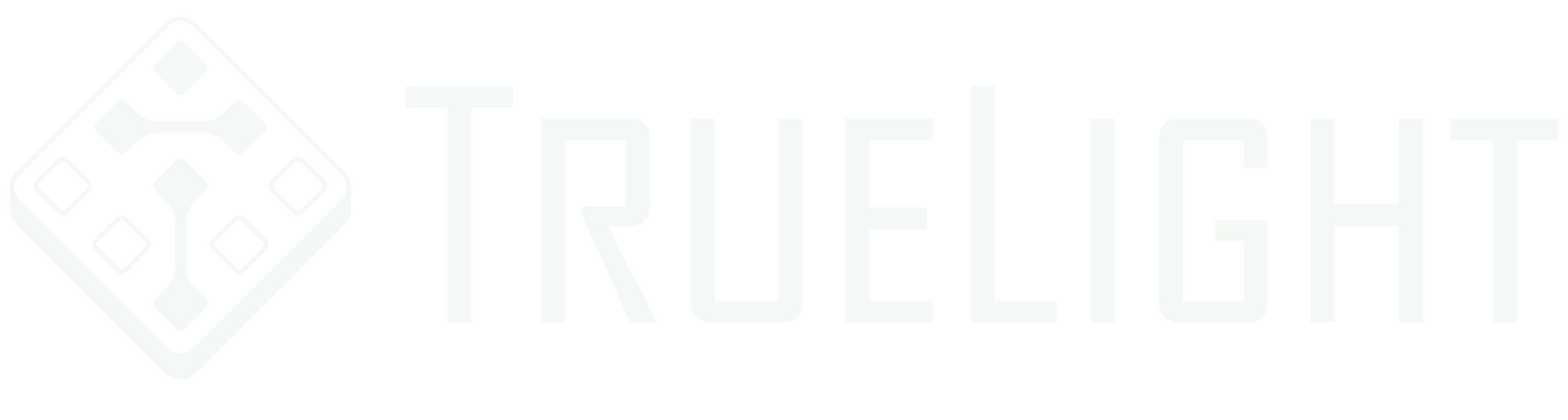 Faint white “TRUELIGHT” logo on a light background with a diamond icon on the left