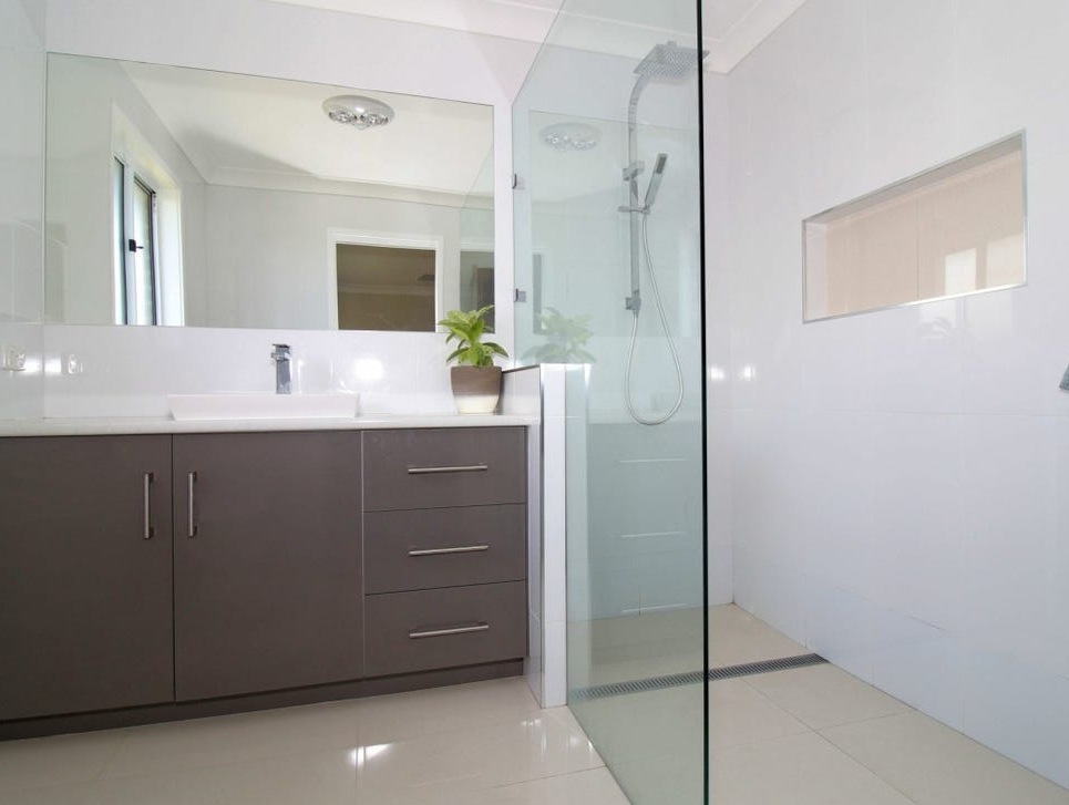 bathroom with large window