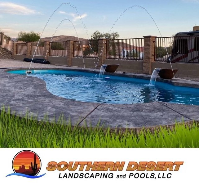 An ad for southern desert landscaping and pools llc