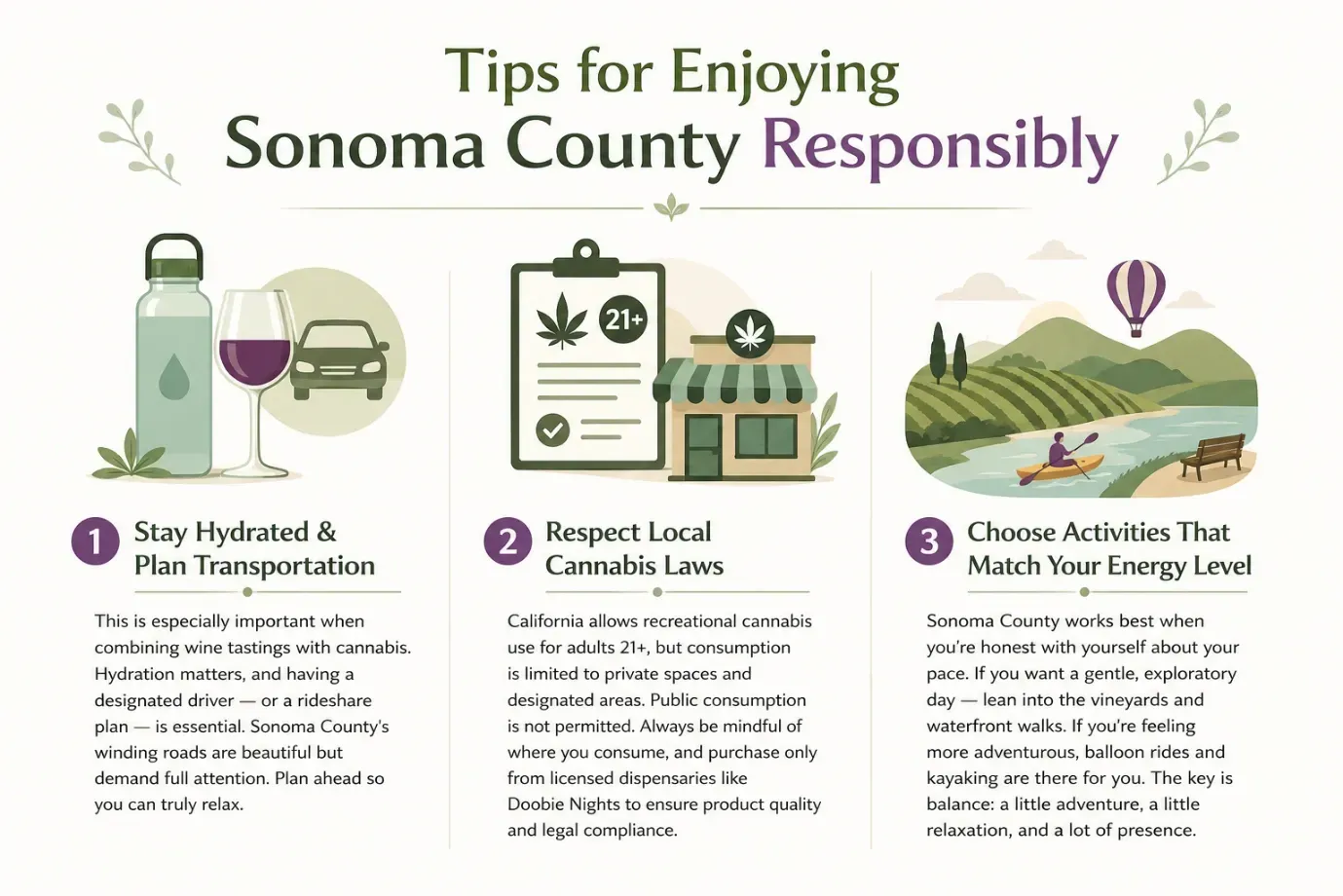 Tips for enjoying Sonoma County Responsibly