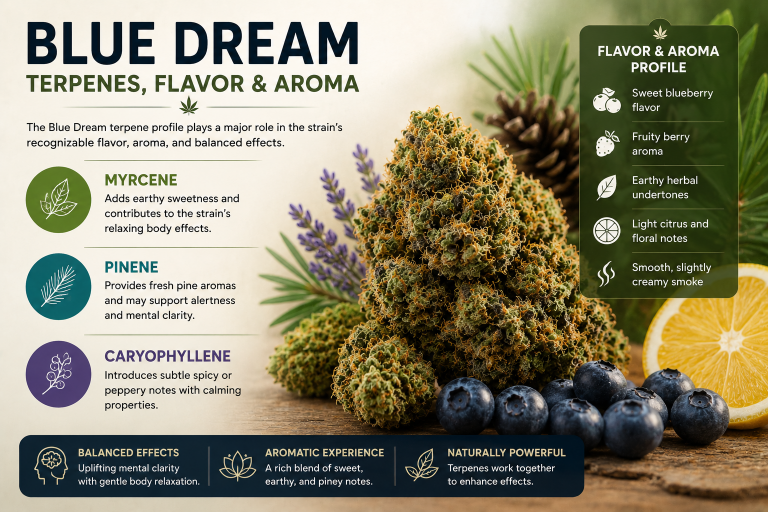 Blue Dream Strain Terpenes, Flavor & Aroma
