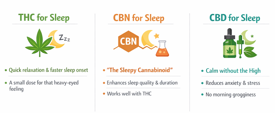 THC CBN and CBD Product for sleep 