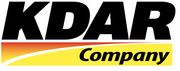 Logo for KDAR Company, with black bold text above a yellow and orange design, and the word "Company" below.