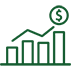 A graph with a dollar sign on top of it.