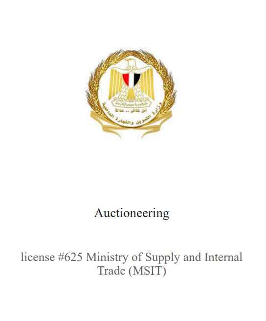 An auctioneering license # 625 ministry of supply and internal trade ( msit )