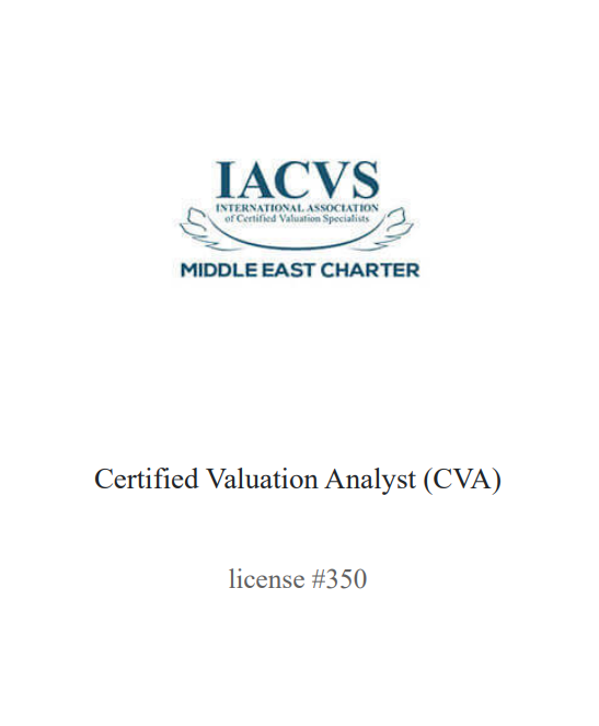 Iacvs middle east charter certified valuation analyst license # 350