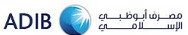A blue and white logo for adib