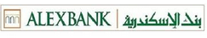 A logo for alexbank with arabic writing on it