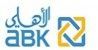The abk logo is blue and yellow and has arabic writing on it.