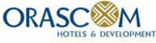 The logo for orascom hotels and development is blue and gold.