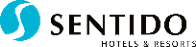 A logo for sentido hotels and resorts with a blue circle
