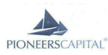 A logo for pioneers capital with a sailboat on it