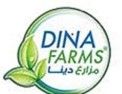 The logo for dina farms is a circle with leaves on it.