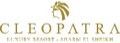 A close up of a cleopatra logo on a white background