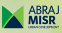 The logo for abraj misr urban development is green and blue.