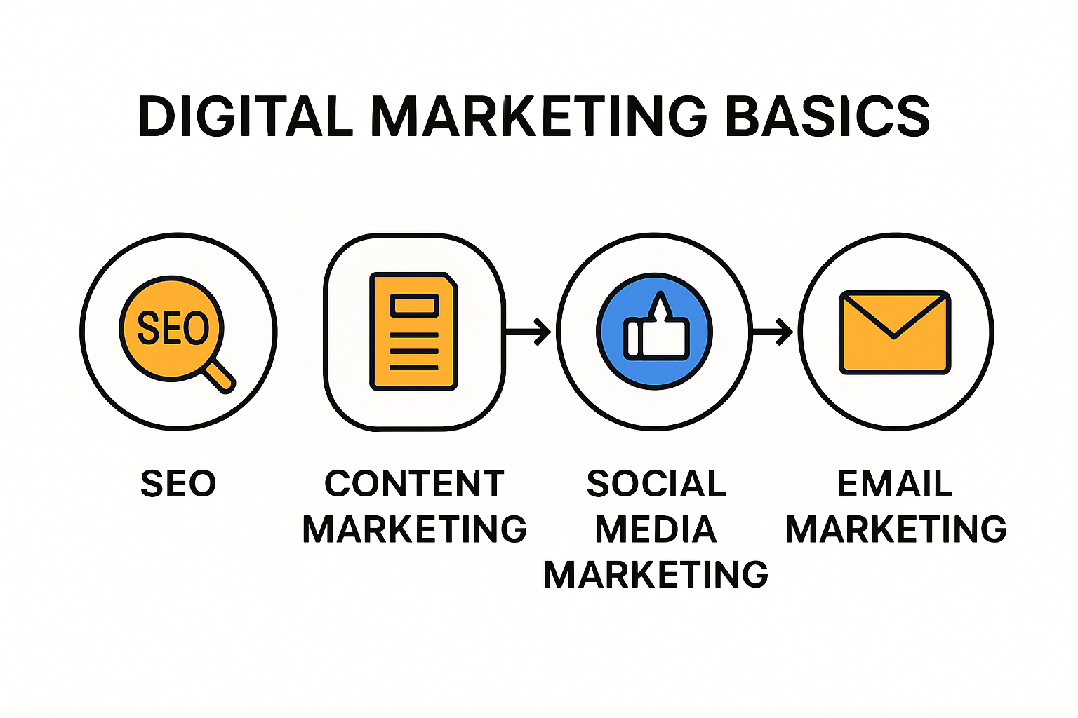  digital marketing including seo , content marketing social media marketing and email marketing.