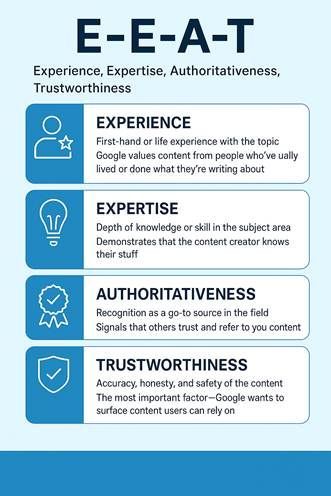 E-e-a-t experience , expertise , authoritativeness , trustworthiness