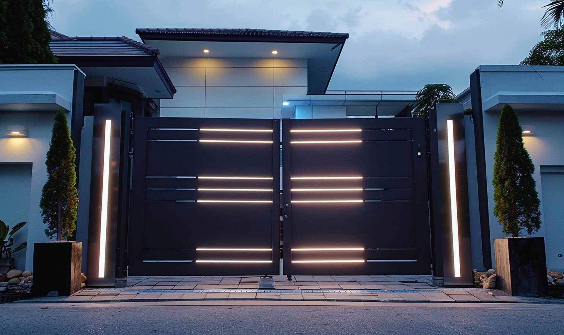 Modern House with A Gate
