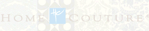 Logo for Home Coutures in light text with a blue square and white design.
