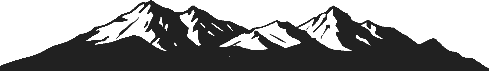 Snow-capped mountain silhouette under a dark sky