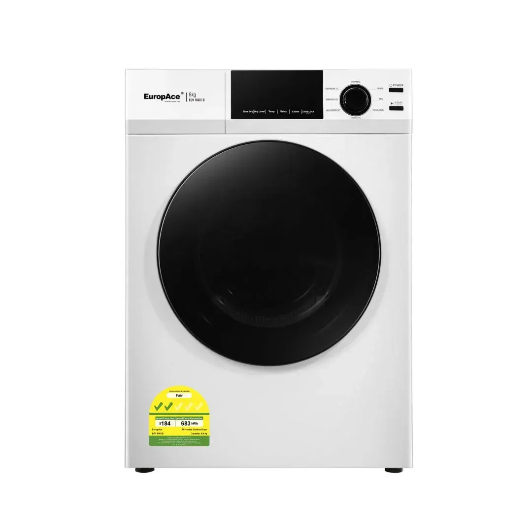 EuropAce 8kg Vented Dryer EDY 5801B