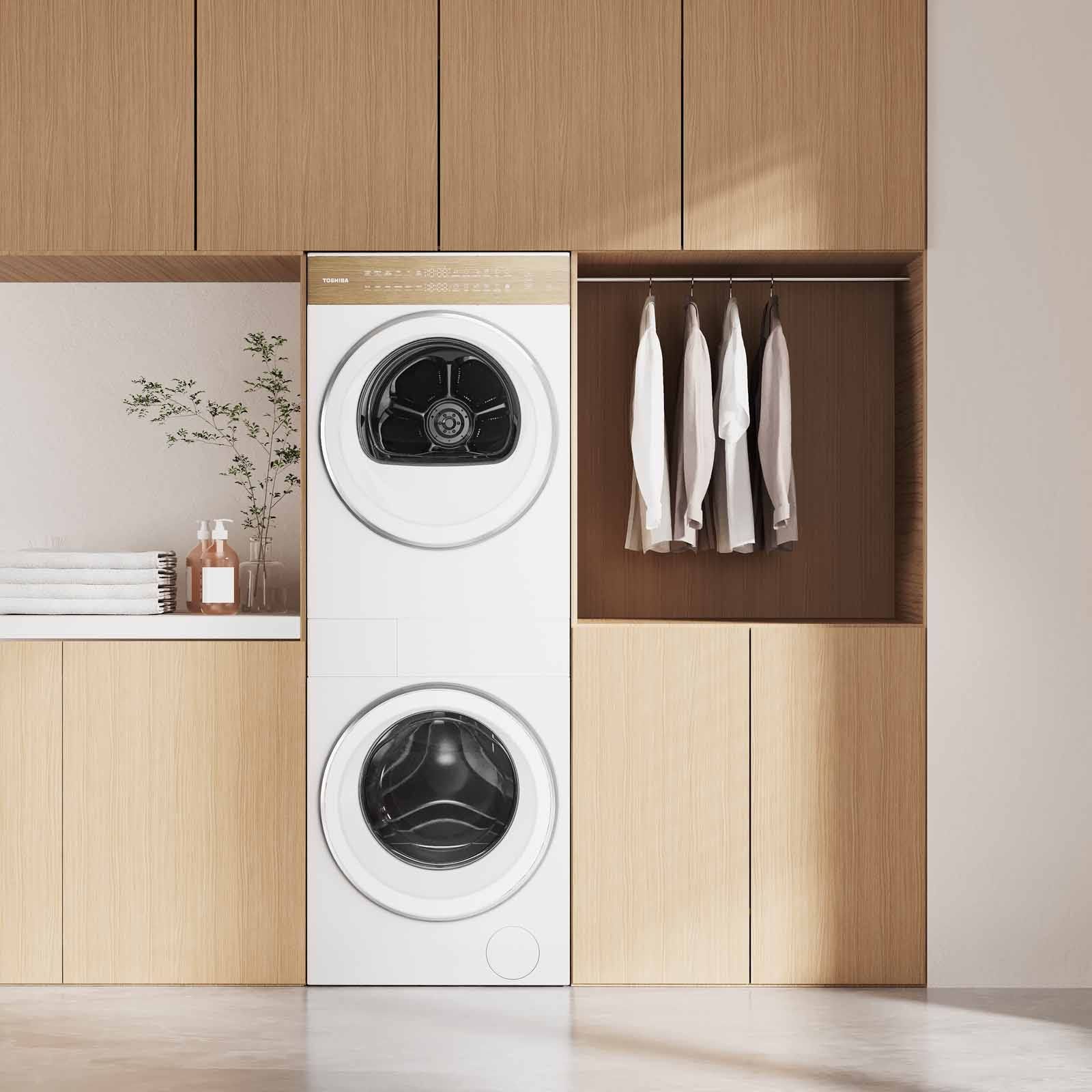 Toshiba Frontload Washer/Dryer Station (TW-T40BZP110MWS(WT)+TD-T40BS90HWS(WT))