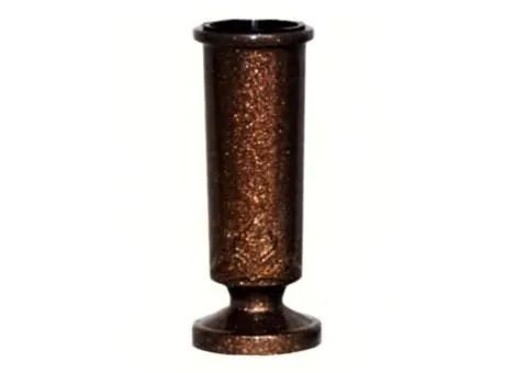 Tall brown decorative vase with a narrow base and wide opening
