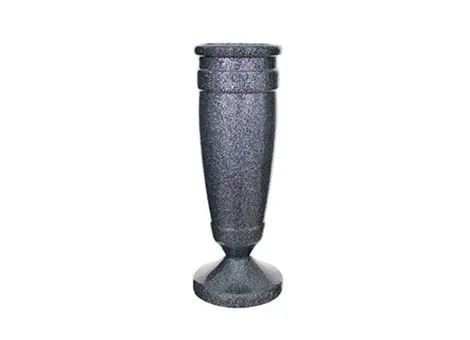 Gray textured decorative vase with a flared base and narrow top