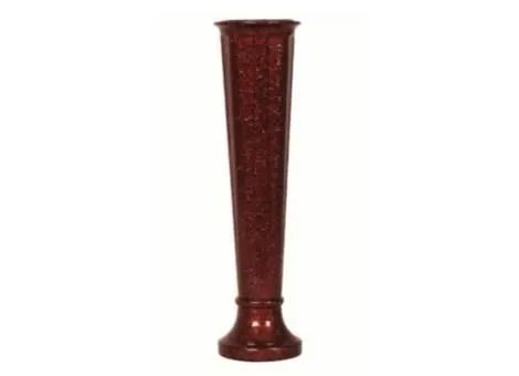 Tall ornate red decorative vase or pedestal on a white background