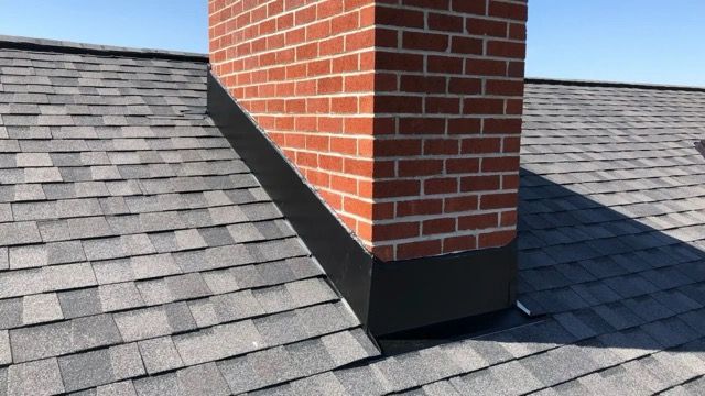 Chimney with flashing