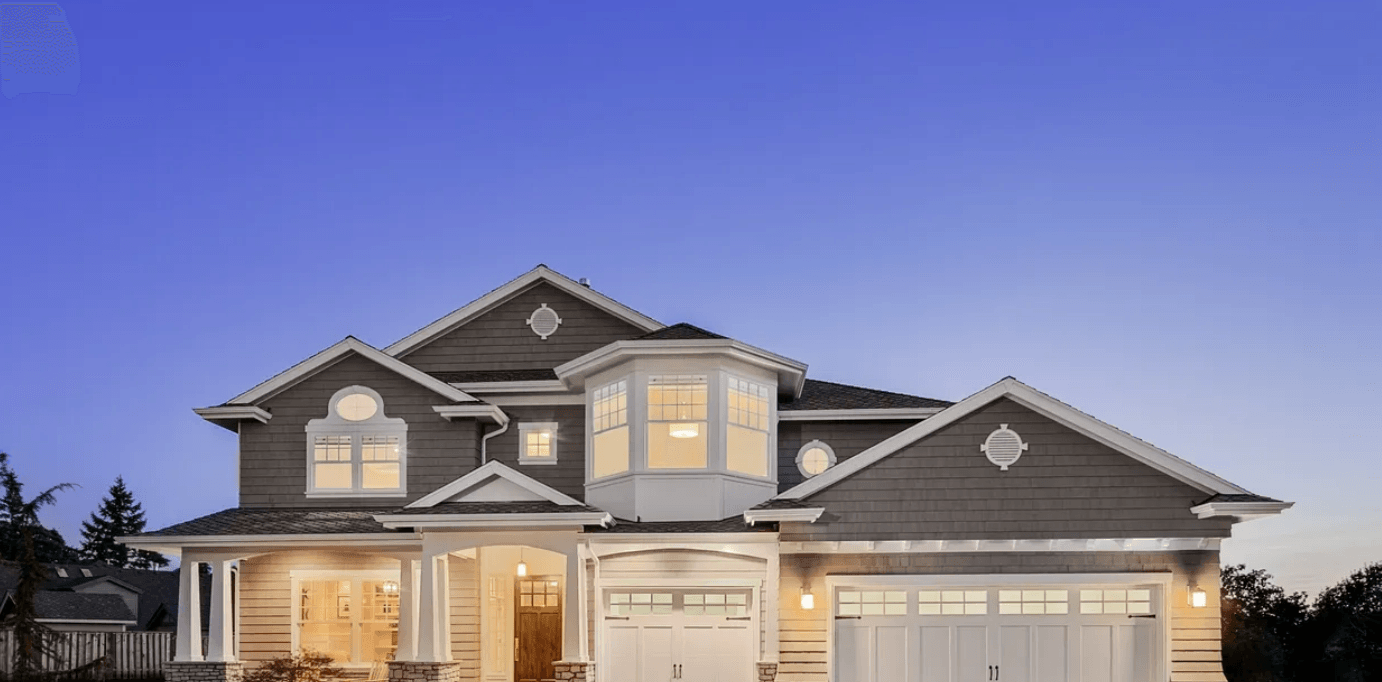 A beautiful home at twilight